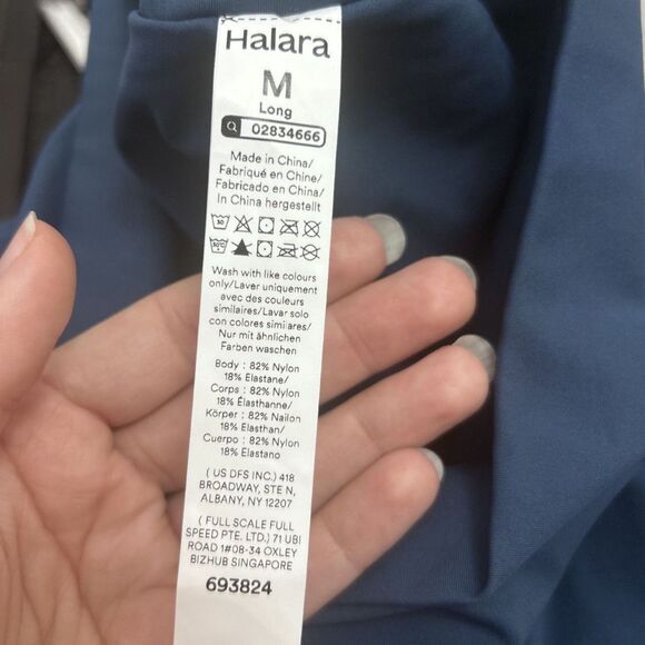 Halara Women's Blue Softlyzero Airy Athleisure High- Waist Long Shorts NWT - Picture 6 of 7